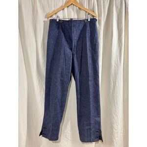 Vintage 1942 WWII Swiss Army Wool Field Trousers Blue-Gray Buckle-Back 34x28.5